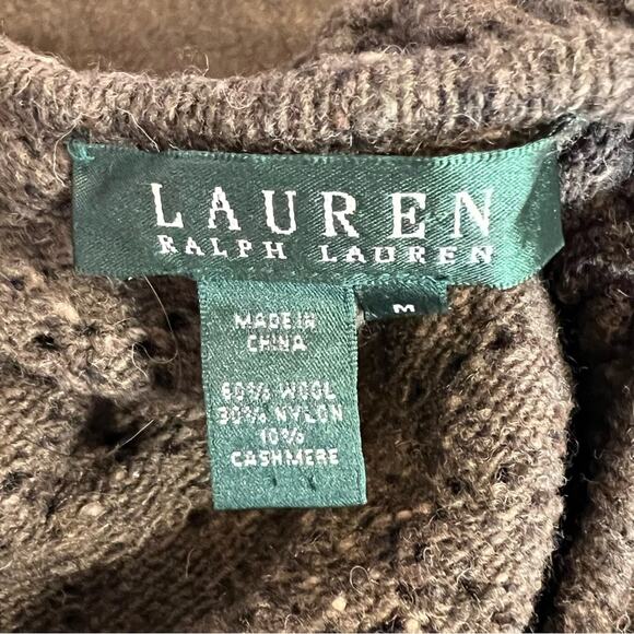 Lauren Ralph Lauren Women’s M Green Wool Blend Crochet Ruffle Cardigan Sweater - Picture 12 of 12